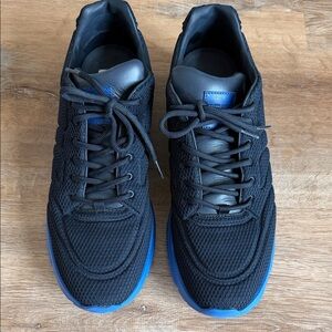 Giorgio Armani Black and Blue Rice Stitch Sneakers size 12